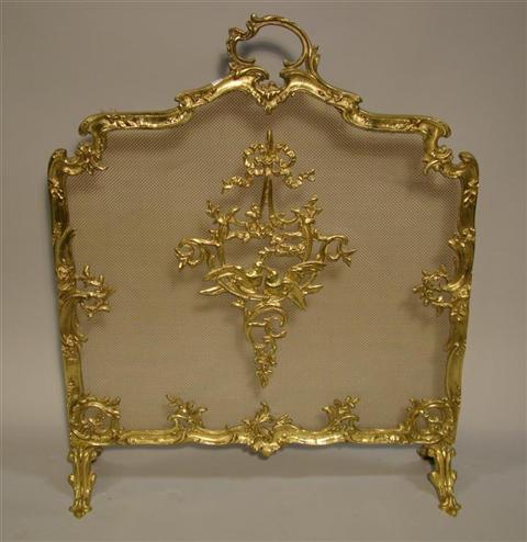 Appraisal: LOUIS XV STYLE GILT BRASS FIRESCREEN h w in