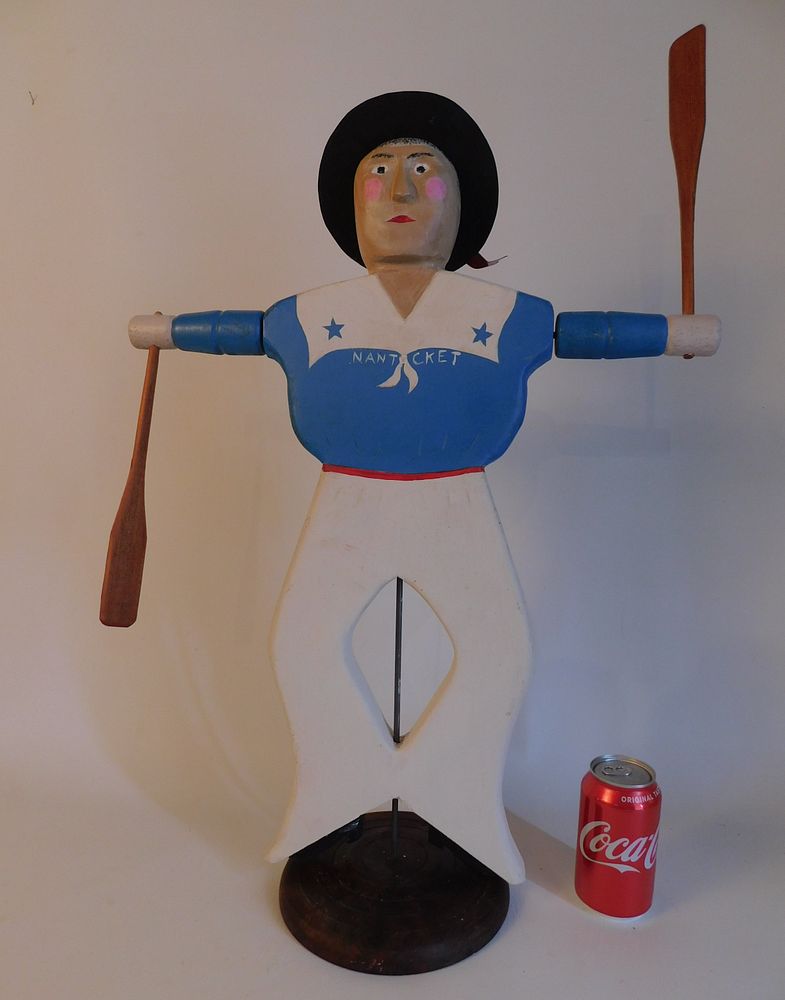 Appraisal: OTTISON NANTUCKET SAILOR WHIRLIGIG Vintage large carved and painted wood