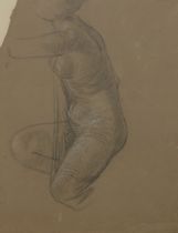 Appraisal: Attributed to Elihu Vedder American - Pencil on brown paper