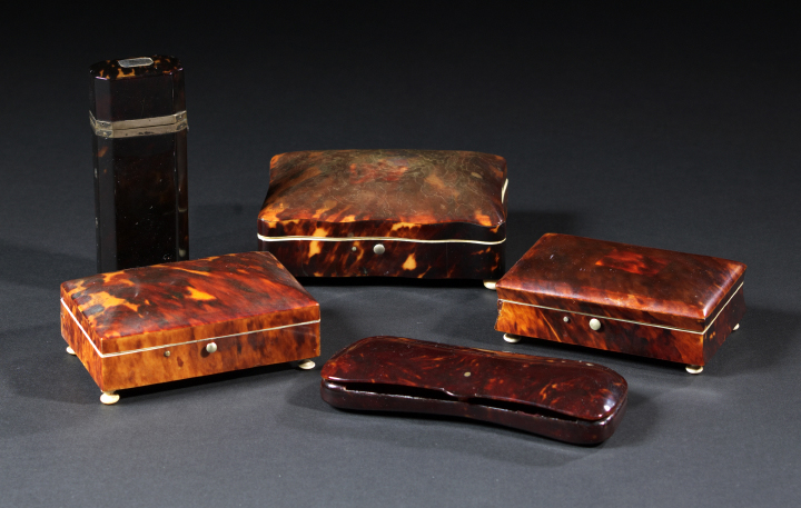 Appraisal: Unusual English Tortoiseshell Jewel Box th century of rectangular outline