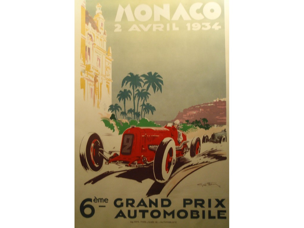 Appraisal: A Reproduction Grand Prix Poster Monaco Avril pub by Imp