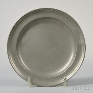 Appraisal: Pewter Plate Gershom Jones Providence Rhode Island - beaded rim