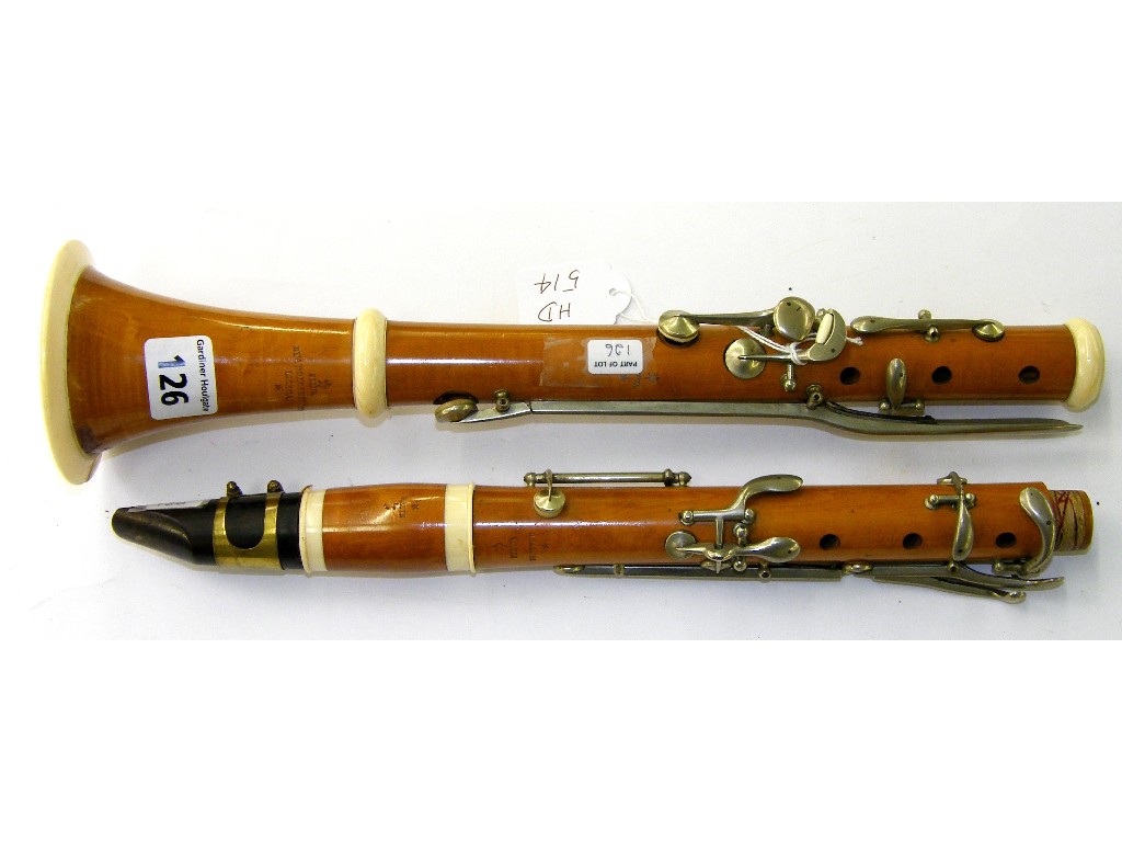 Appraisal: Spanish boxwood and ivory mounted clarinet by Silva circa stamped