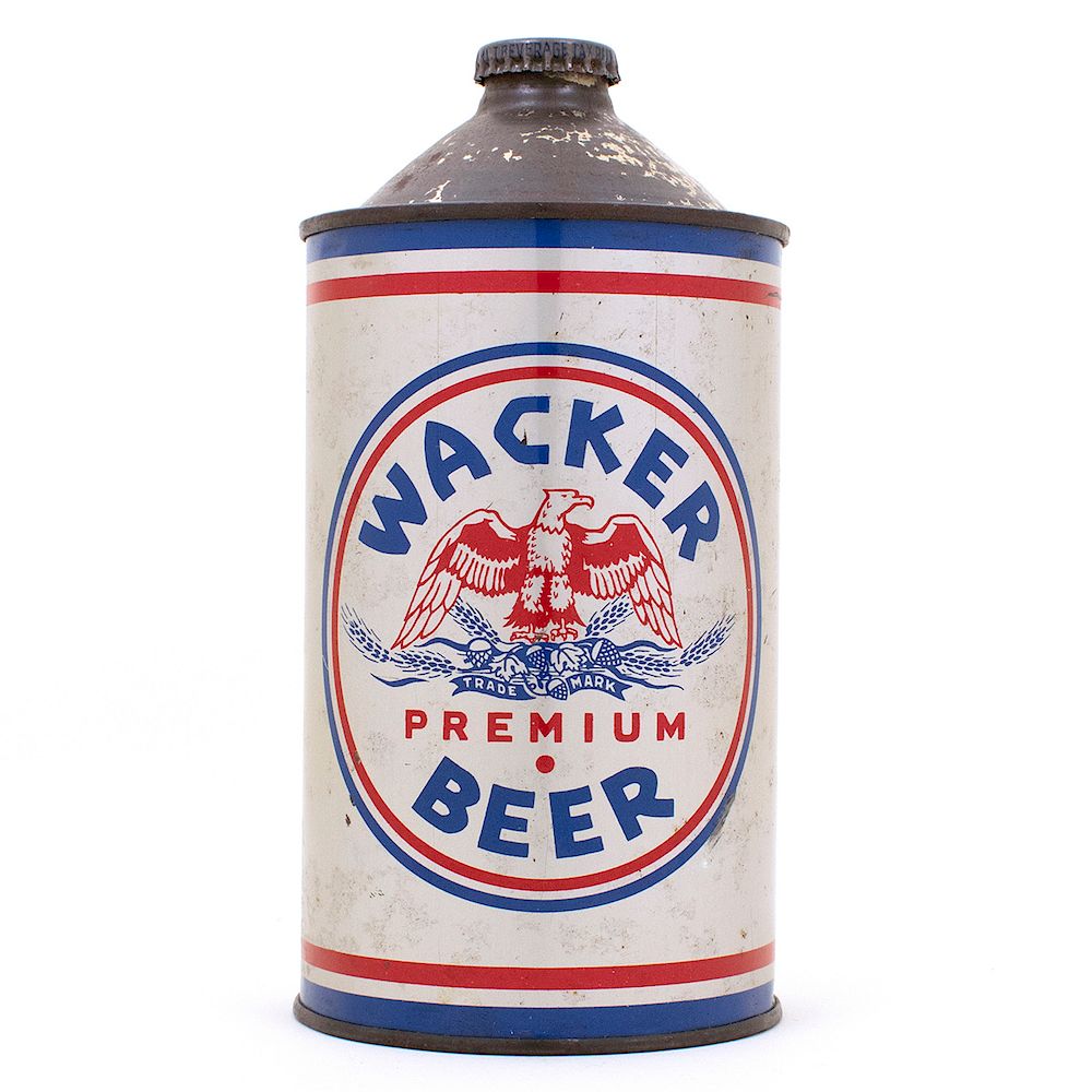 Appraisal: Wacker Quart Cone Top Beer Can Reference USBC I -