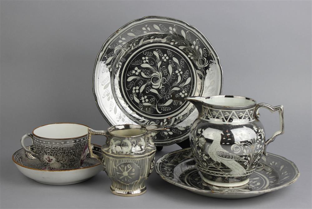 Appraisal: SIX PIECES OF SILVER RESIST mid th Century including a