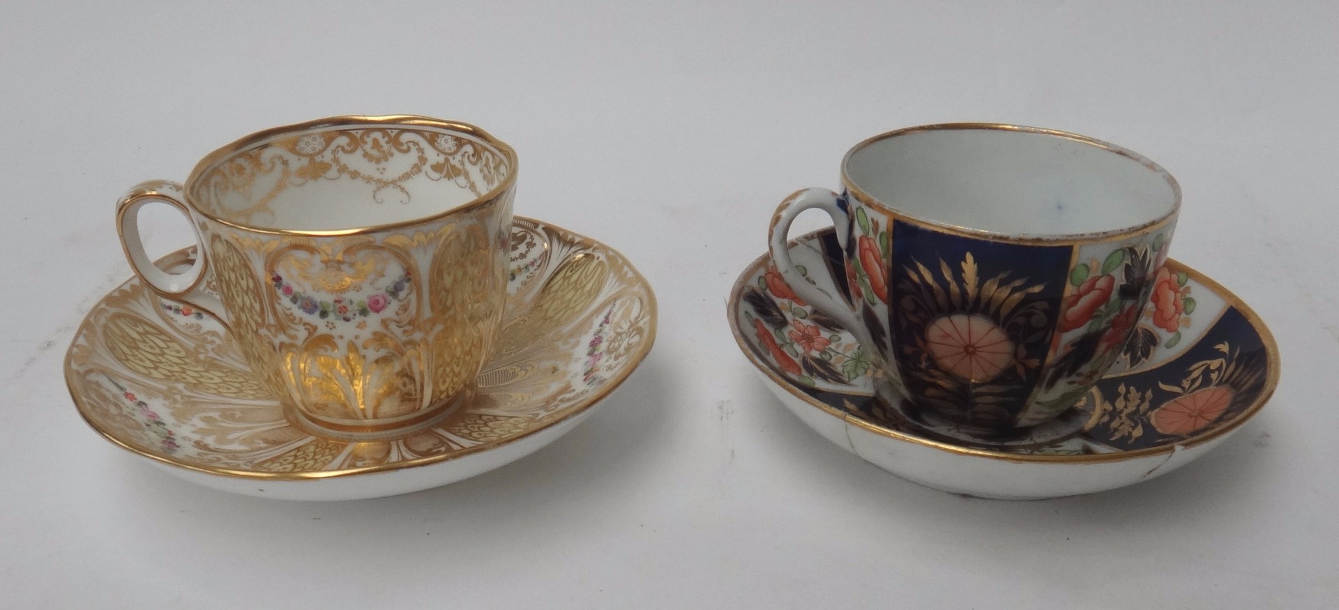 Appraisal: A group of eight English porcelain cups and saucers th