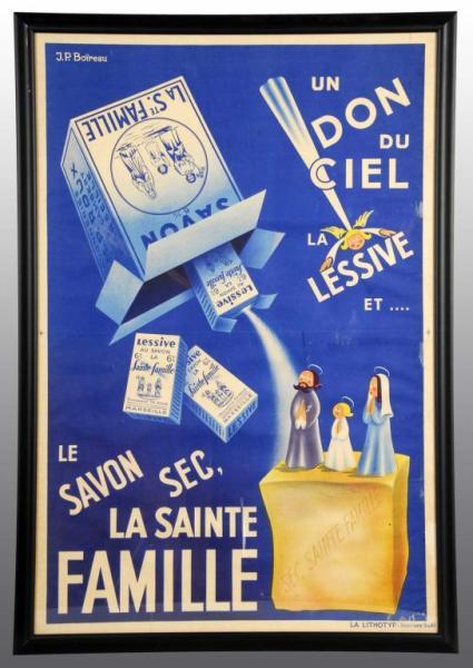 Appraisal: Paper La Saint Famille Soap Sign Description European Condition Near