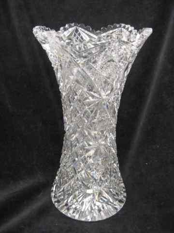 Appraisal: Hawkes Cut Glass Vase diamond hobstar decor '' tall signed