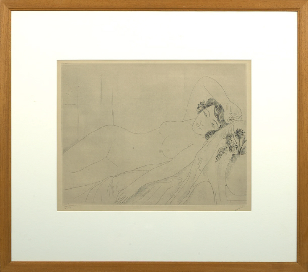 Appraisal: Otakar Othon Coubine Czechoslovakian - Odalisque etching pencil signed lower