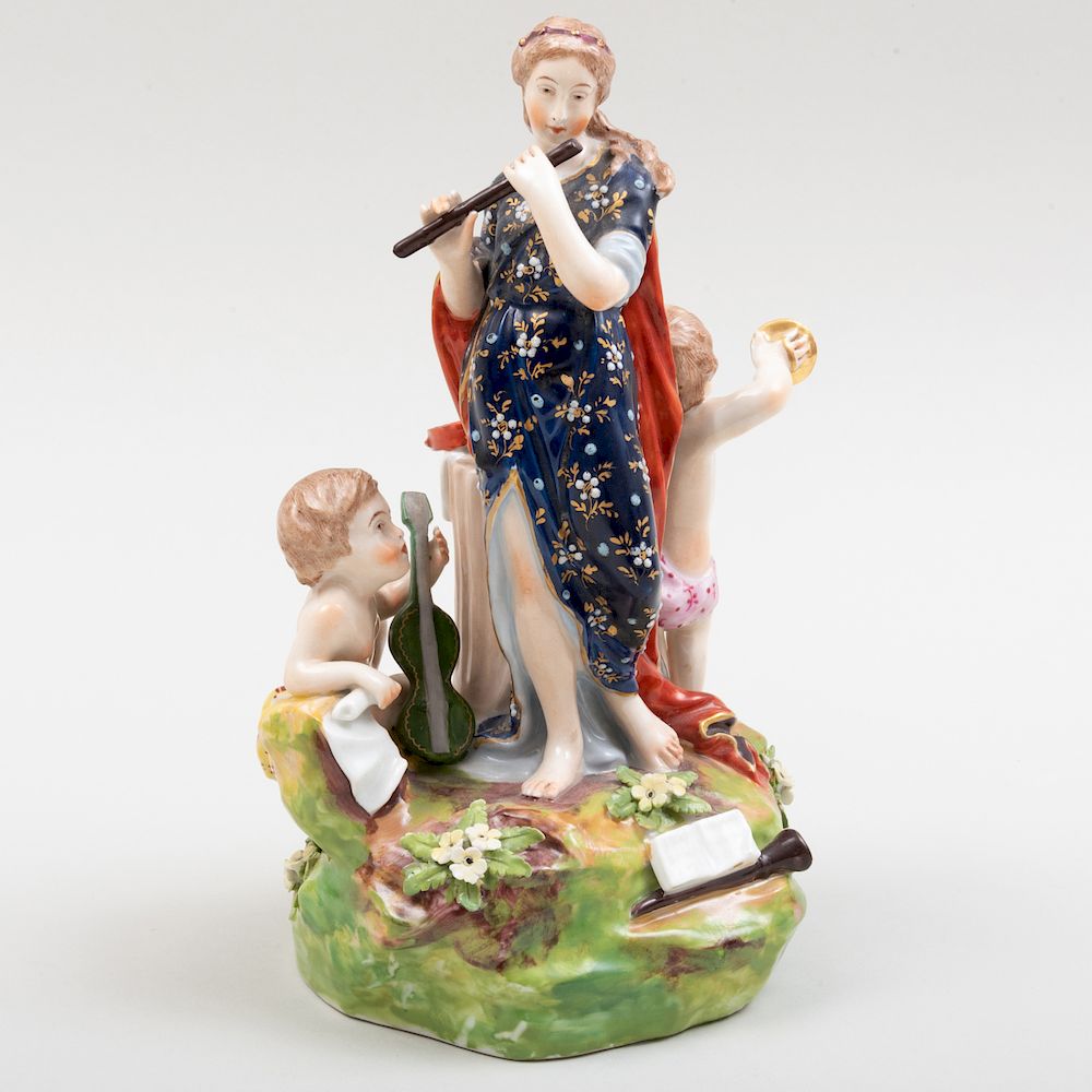 Appraisal: English Porcelain Figure Emblematic of Music in high Condition Very