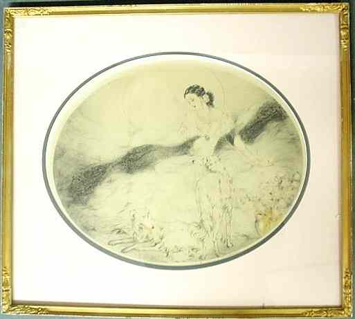 Appraisal: Pencil signed Louis Icart Lady of the Camellias La Dame