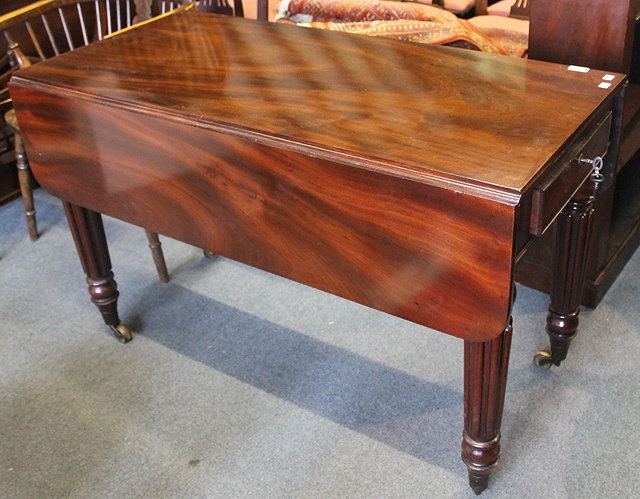 Appraisal: A VICTORIAN MAHOGANY PEMBROKE TABLE in the Gillows style with