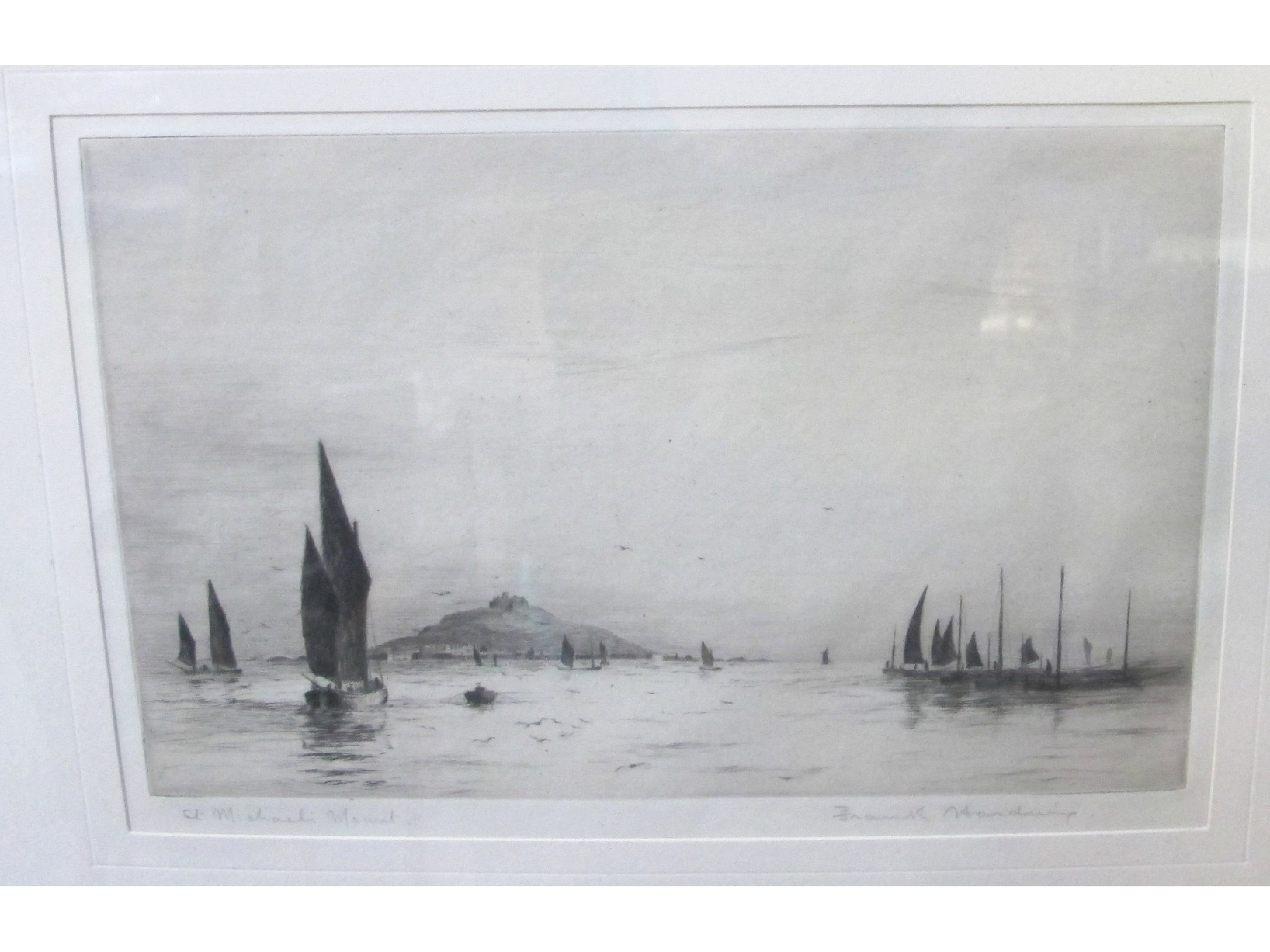 Appraisal: FRANK HARDING St Michaels Mount signed and inscribed etching