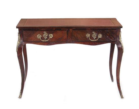 Appraisal: French Provincial kingwood writing desk mid th century leather-inset top