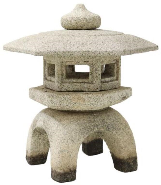 Appraisal: Japanese stone lantern garden sculpture th c having Cintamani sacred