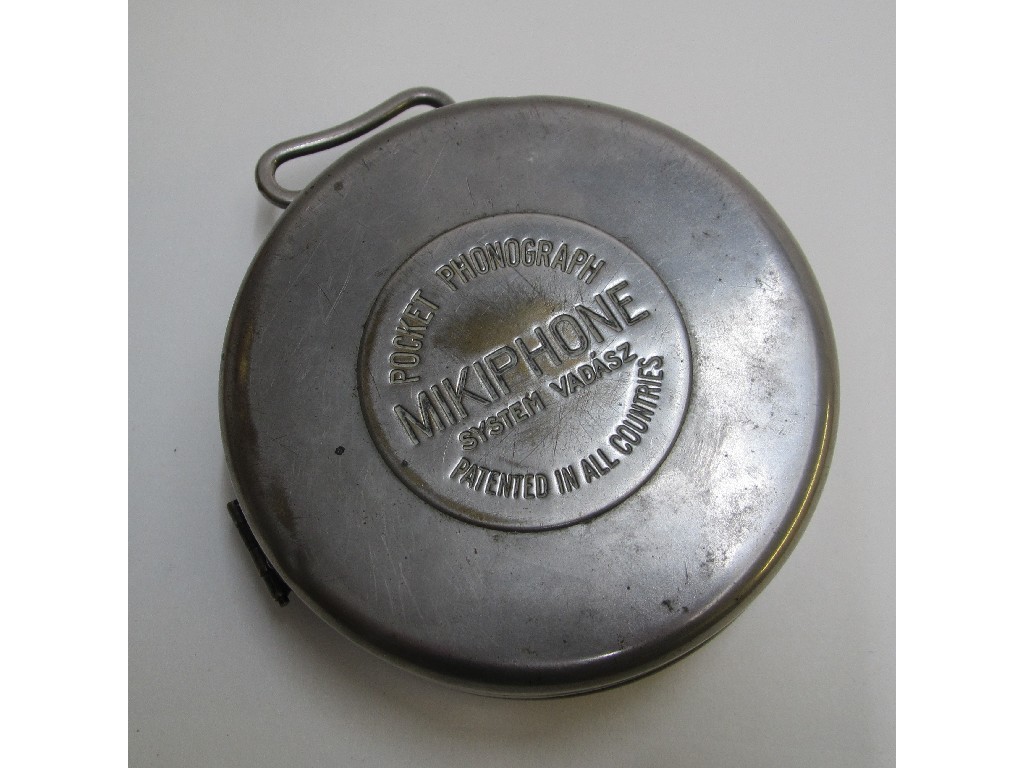 Appraisal: A Mikiphone Pocket Phonograph Vadasz Brothers circa cm diameter