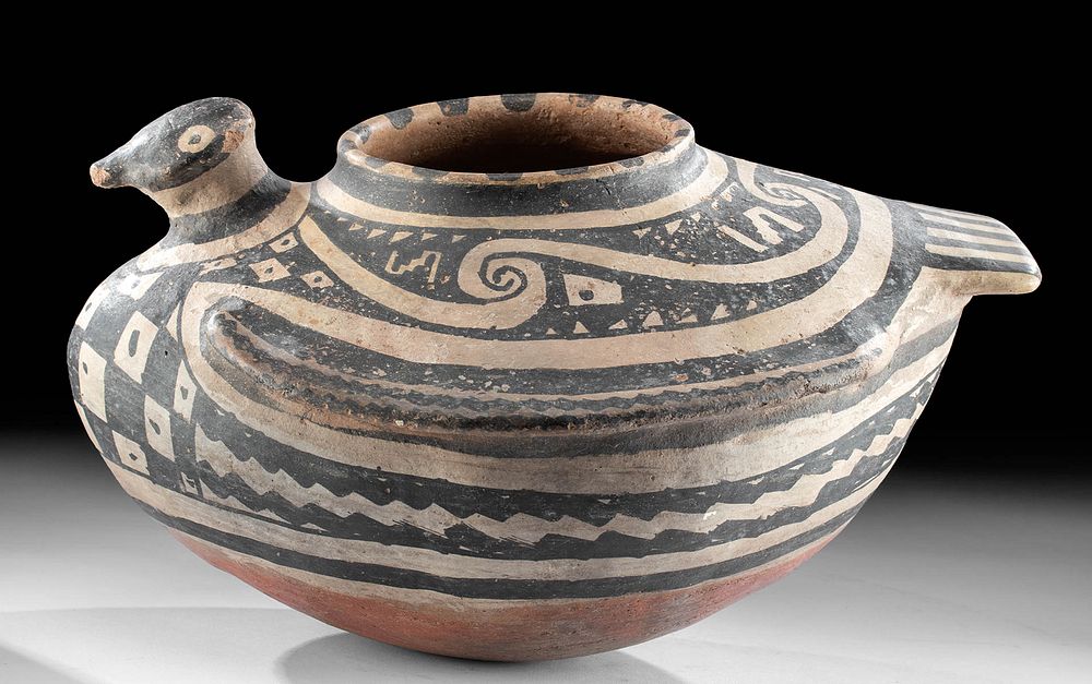 Appraisal: Published Exhibited Anasazi Mogollon Bird Vessel TL'd North America Southwest