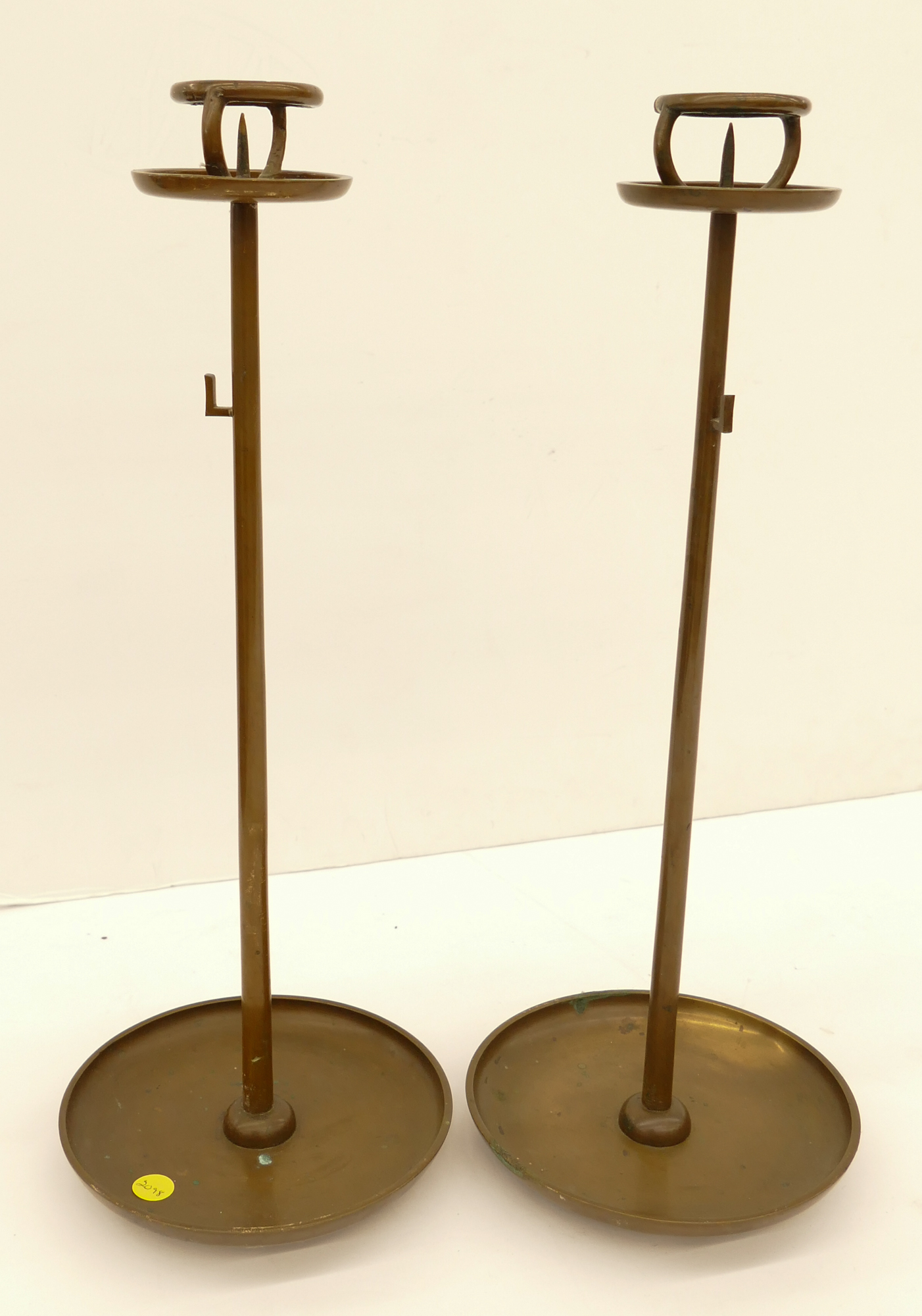 Appraisal: Pair Japanese Meiji Bronze Pricket Candlesticks- ''