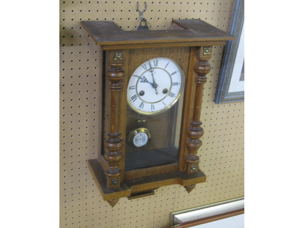 Appraisal: Oak cased wall clock