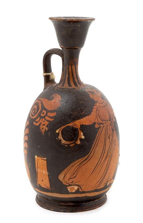 Appraisal: An Apulian Red Figured Squat Lekythos Height inches An Apulian