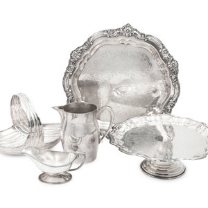 Appraisal: A Collection of Silver-Plate Serving Articles th Century comprising a