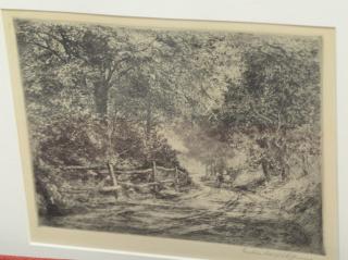 Appraisal: Four Gustave Adolph Hoffman - etchings including Birthplace of Lincoln