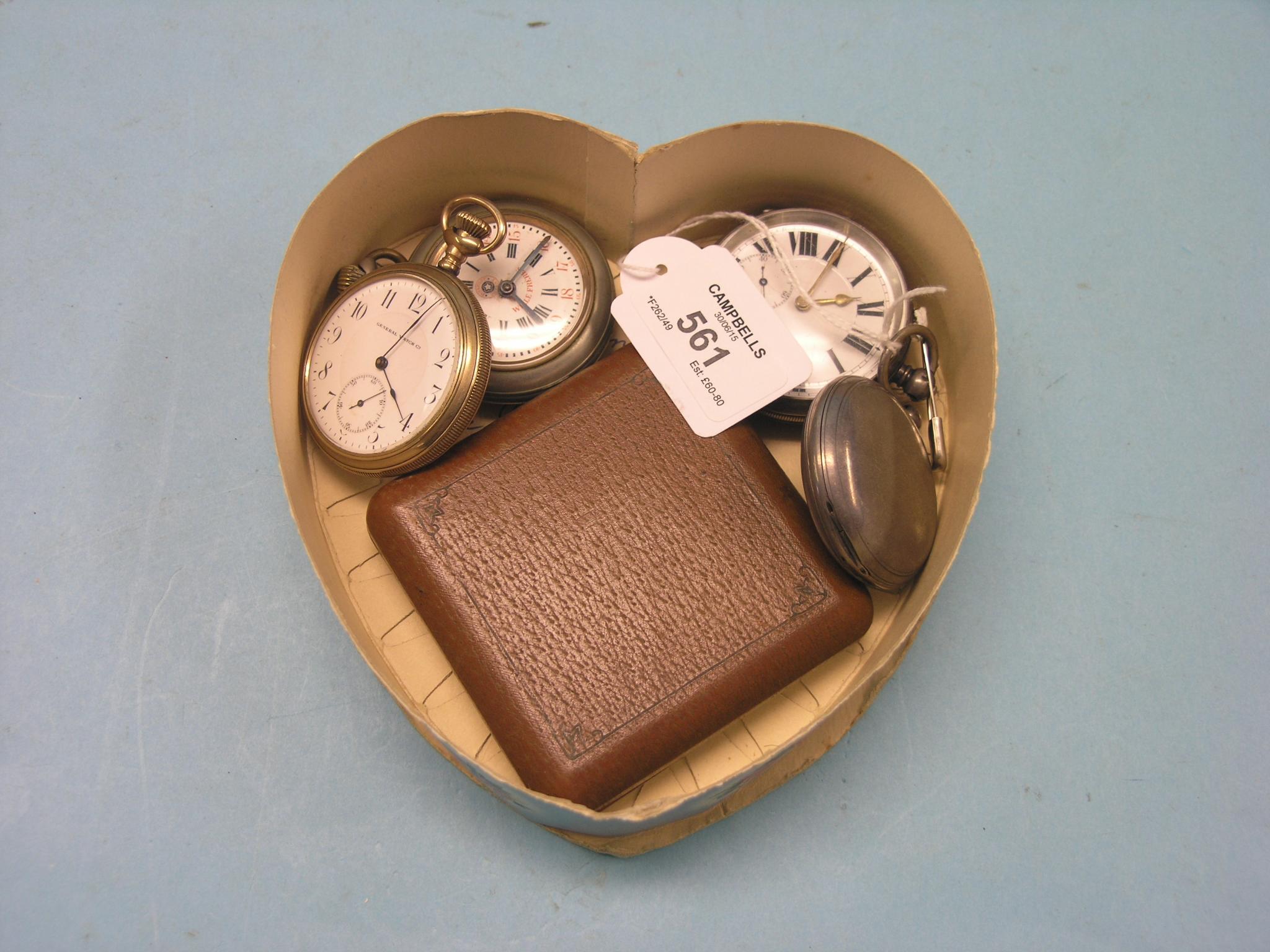 Appraisal: Two early th century silver pocket watches two gold plated