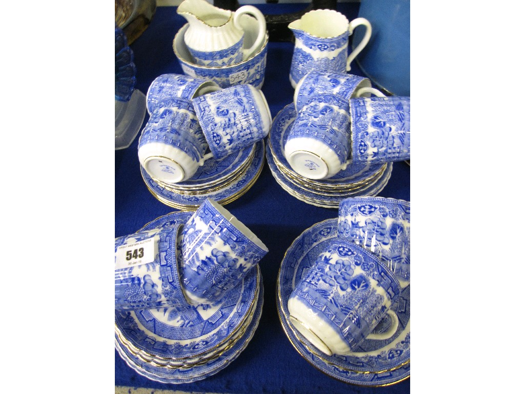 Appraisal: Lot comprising Sutherland blue and white teawares ten cups saucers