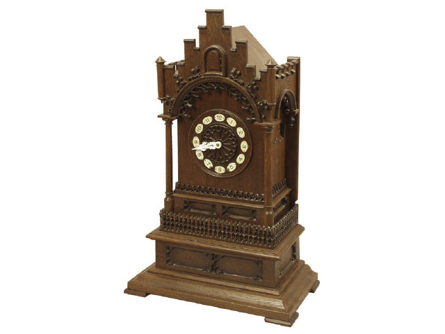 Appraisal: th century German oak cuckoo mantle clock steeple design concealed