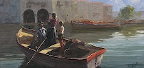 Appraisal: Painting Signed Tosti Continental School ca th Century Boat Ride