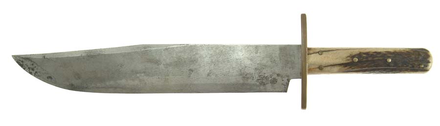 Appraisal: LATE BOWIE TYPE KNIFE - roughly ground blade copper cross