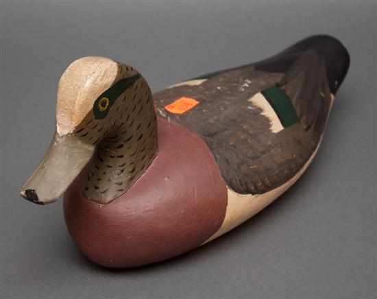 Appraisal: Carved and painted wood working duck decoy Estimate - No