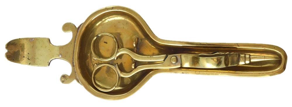 Appraisal: th C French brass snuffer with tray no markings wear