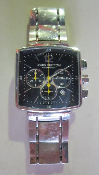 Appraisal: A LOUIS VUITTON AUTOMATIC CHRONOGRAPH WRISTWATCH ETA MOVEMENT CASE A