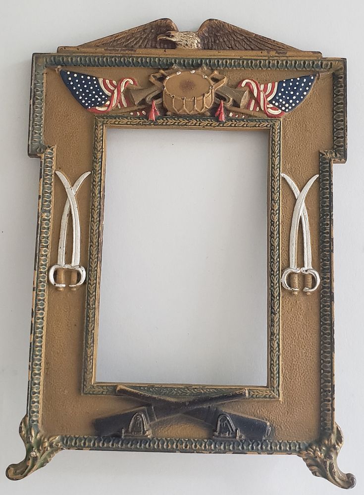 Appraisal: Antique United States Military Souvenir Picture Frame Antique United States