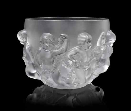 Appraisal: A Lalique Molded and Frosted Glass Center Bowl Luxembourg decorated