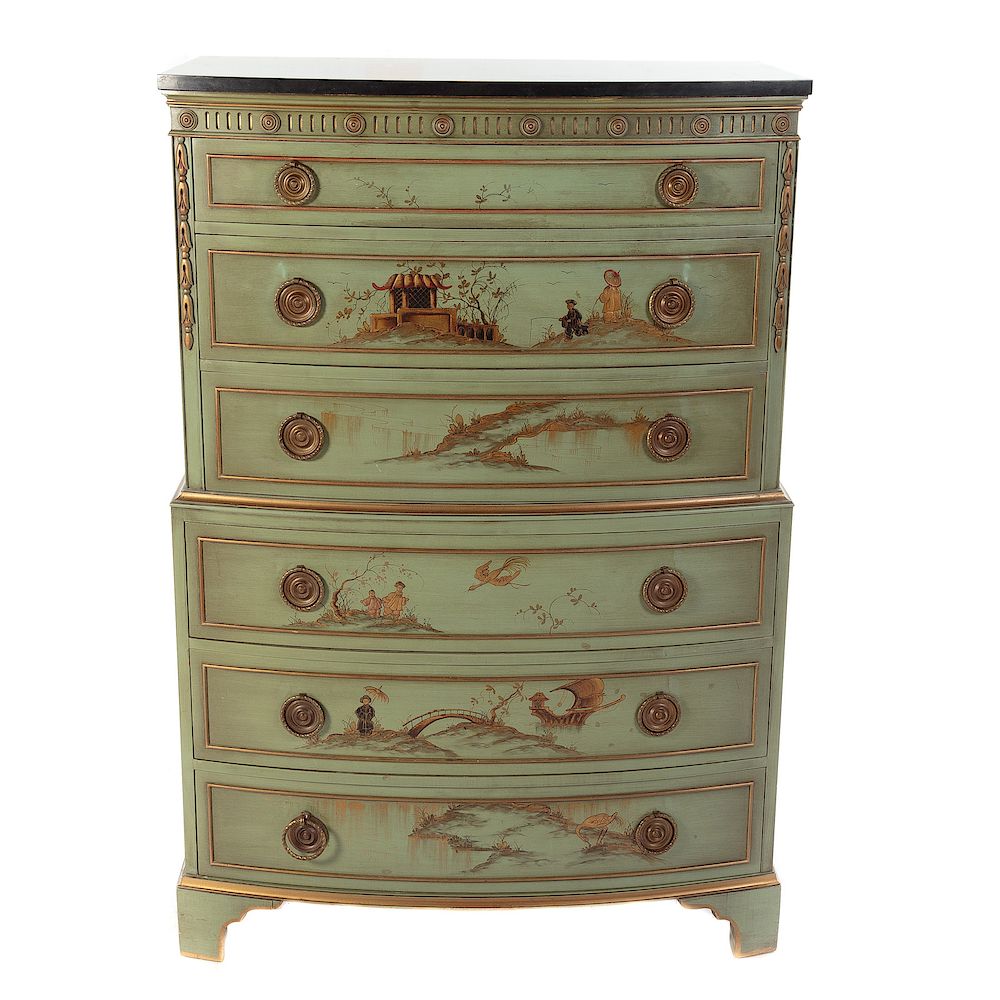 Appraisal: George III Style Chinoiserie Chest on Chest Union Nation Jamestown