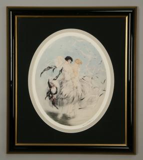 Appraisal: Framed lithograph Les Mouettes after Icart Mid to late th