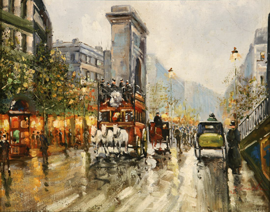 Appraisal: John Francis Smith American - Parisian Street Scene Signed J