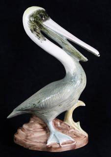 Appraisal: Large Continental style majolica figural group depicting a pelican Large