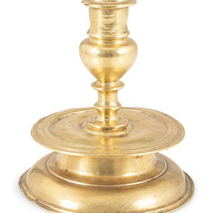 Appraisal: A Continental Brass Capstan Candlestick Likely Spanish Circa Height inches