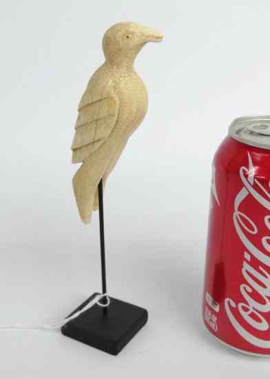 Appraisal: th c ivory bird carving Custom mount Bird '' Ht