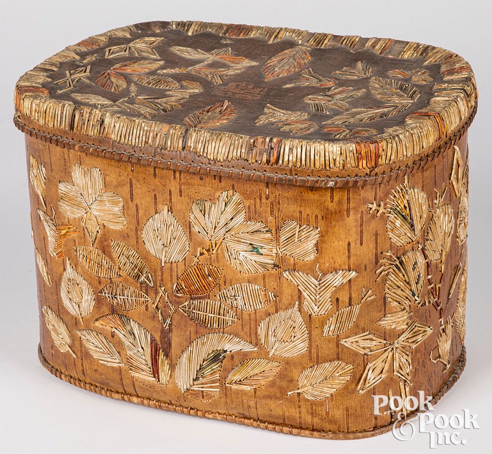 Appraisal: Native American woodlands Indian birch bark box Native American woodlands