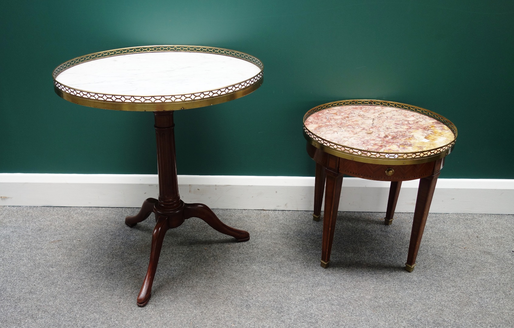 Appraisal: A th century Continental circular occasional table the brass galleried