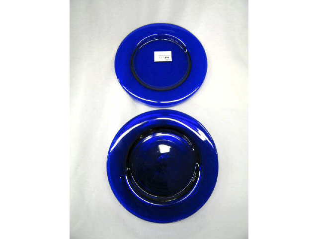 Appraisal: Set of Cobalt Glass Plates early