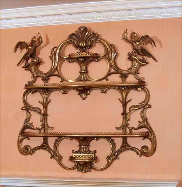 Appraisal: AN TH CENTURY STYLE GILTWOOD WALL SHELF of open scroll