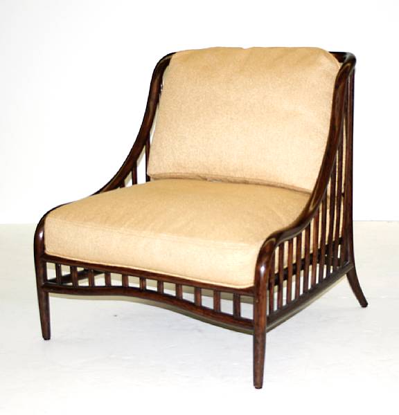 Appraisal: A Barbara Barry rattan lounge chair McGuire Furniture Company st