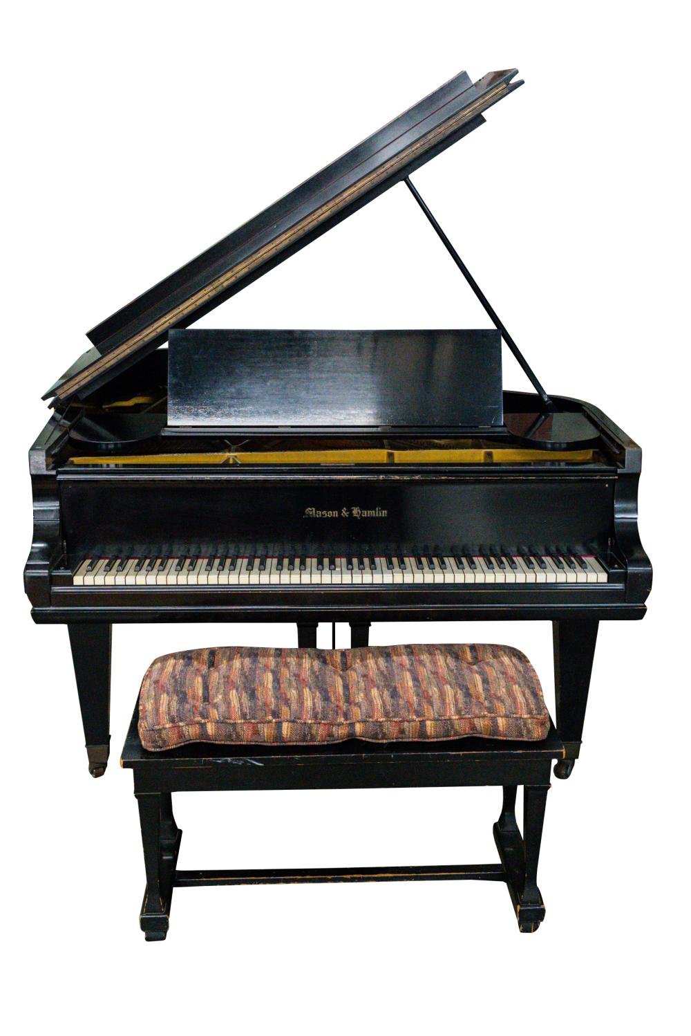 Appraisal: MASON HAMLIN EBONIZED GRAND PIANOserial number with bench Provenance The