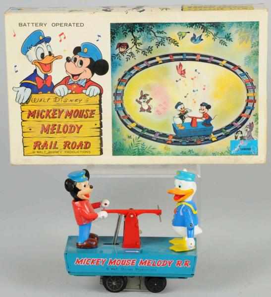 Appraisal: Disney Mickey Donald Melody Railroad Handcar Japanese Battery-operated toy Handcar