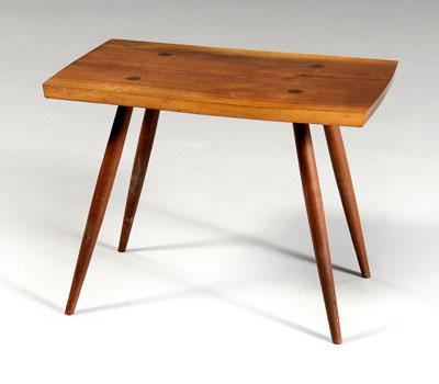 Appraisal: Nakashima walnut side table figured single-board walnut top on turned